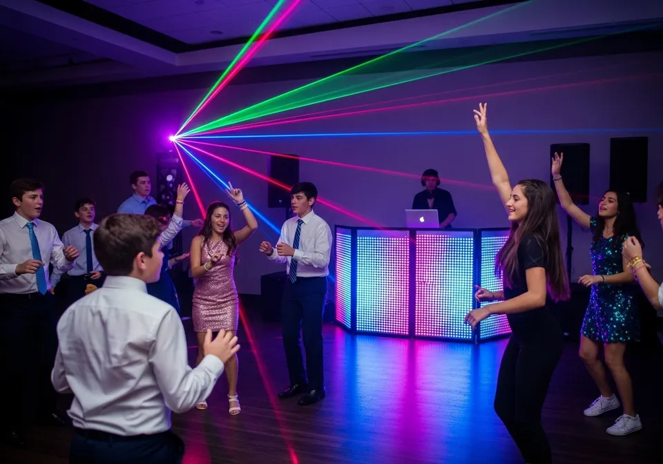 Mitzvah celebration with the crowd on the dance floor